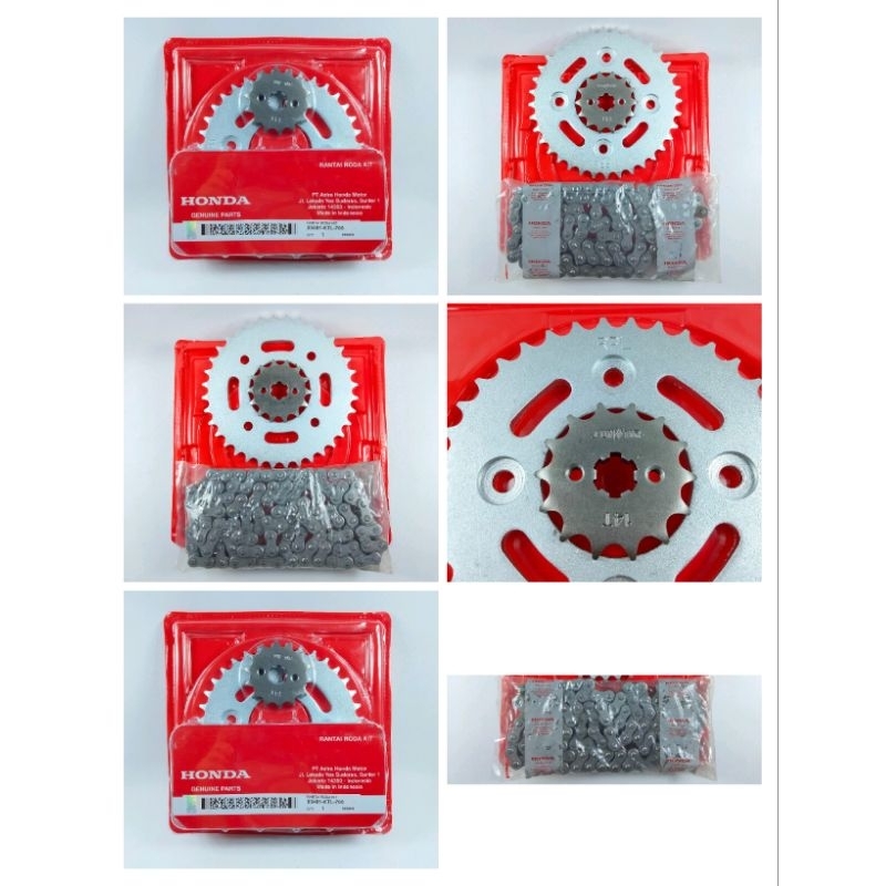 Jual Gear set + Rantai AHM Rantai Roda kit ( Drive Chain kit ) Supra