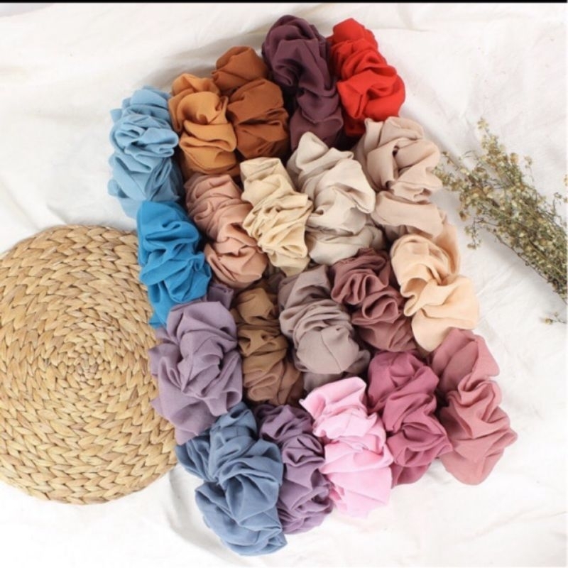 Jual Ikat Rambut Scrunchie Hijab Cepol Jumbo Mini Souvenir Shopee Indonesia 