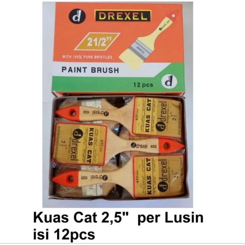 Jual Per Lusin Kuas Drexel 2,5 2.5 2-1/2 inch 6 cm Kuas Tanggung Sedang ...