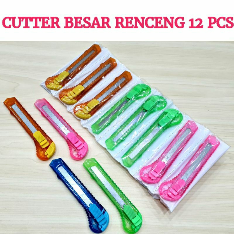 Jual Cutter Besar MURAH Renteng Isi 12 Pcs | Shopee Indonesia
