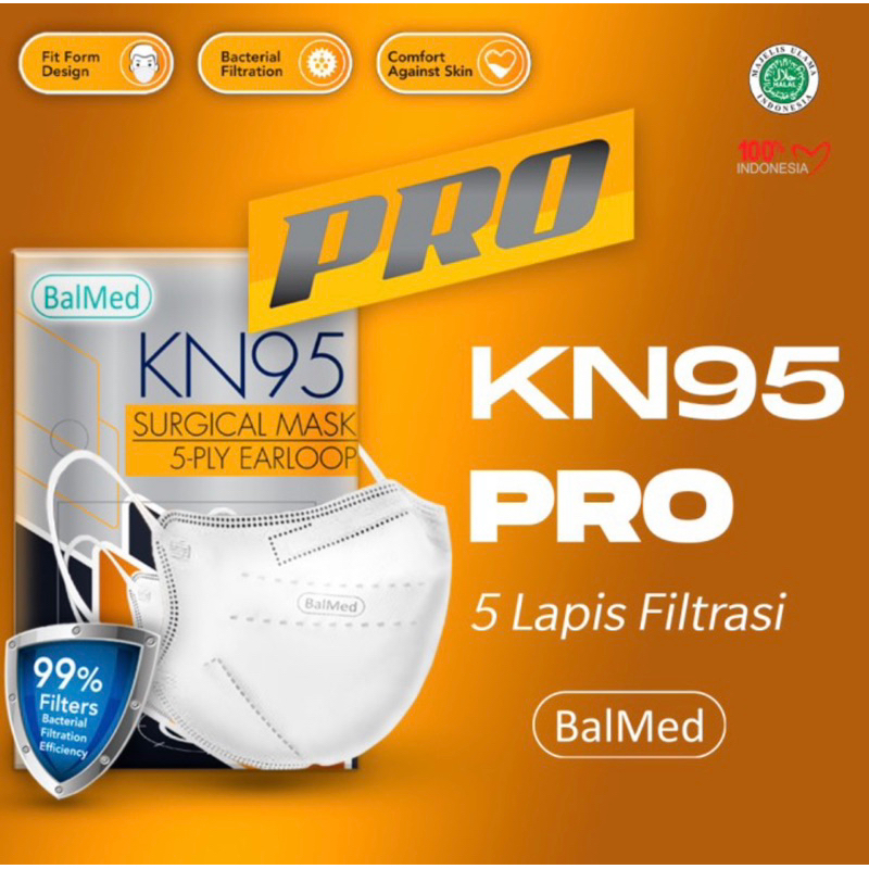Jual Masker BalMed KN95 PRO Earloop 5PLY (HALAL) | Shopee Indonesia