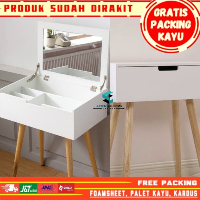 Jual MEJA RIAS MINIMALIS MODERN HEMAT RUANG SERBAGUNA FREE KACA ...