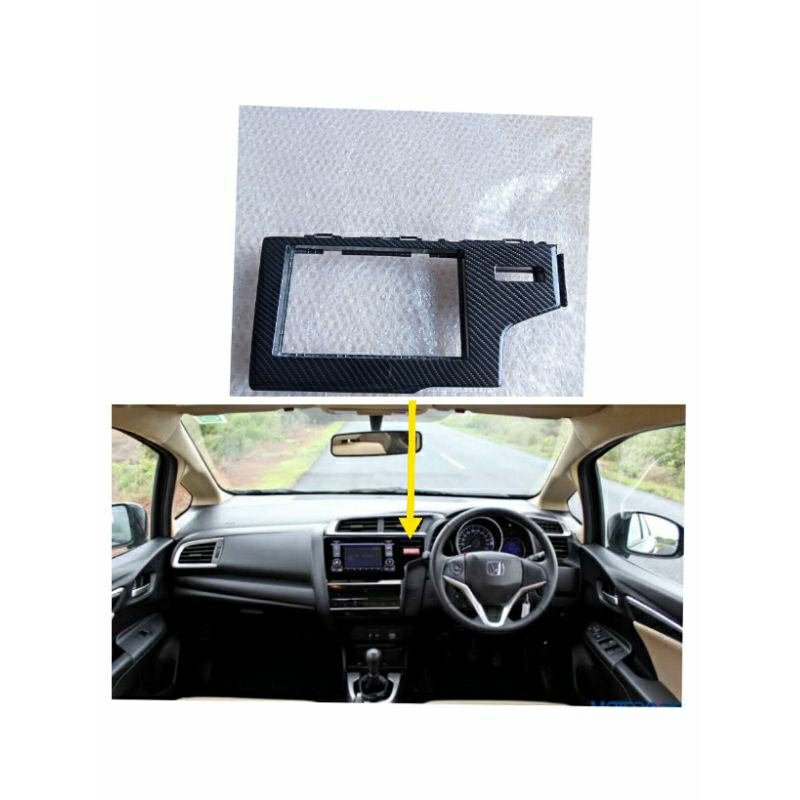 Jual frame panel head unit honda jazz 20142015 motif carbon sistem