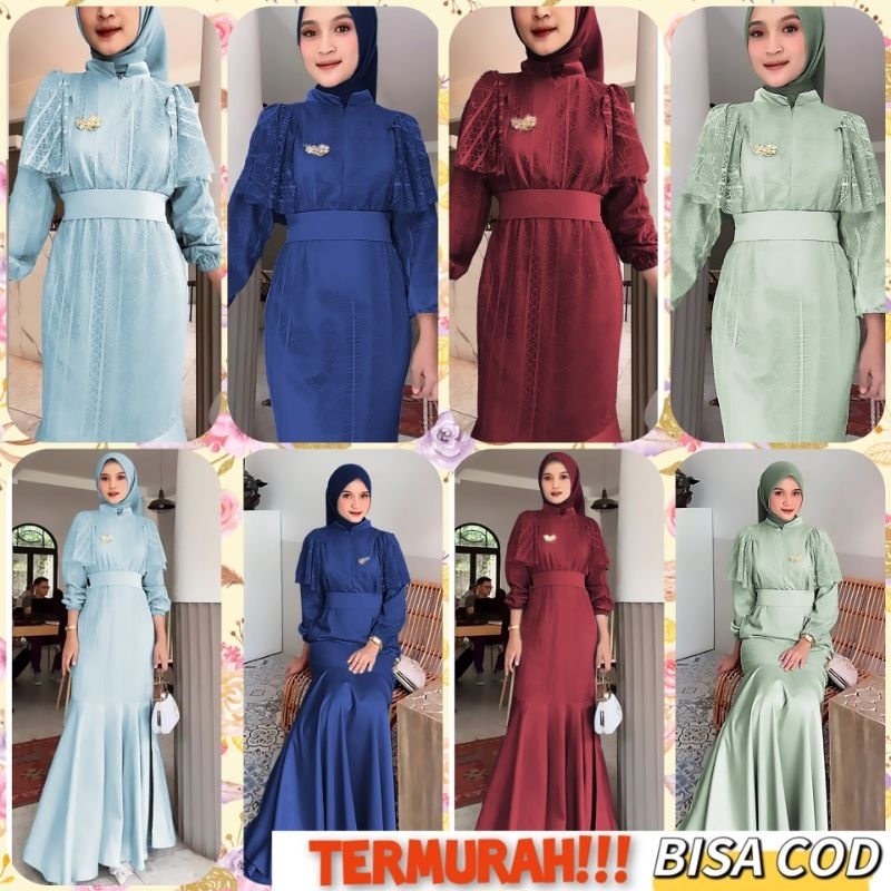 Jual HIJAB FASHION DRESS GAMIS LEBARAN MODEL TERBARU DRESS PESTA