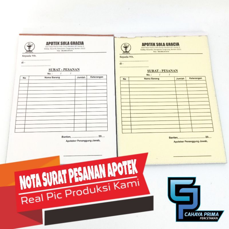 Jual Nota Surat Pesanan Apotek 2 Ply Prekursor Ukuran Besar Custom 12 Folio Shopee Indonesia 0301