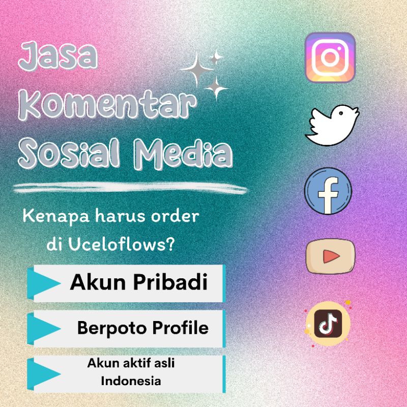 Jual JASA BUZZER SOSIAL MEDIA (BUZZER) KOMEN IG/TT/TW/YT/FB REAL HUMAN ...