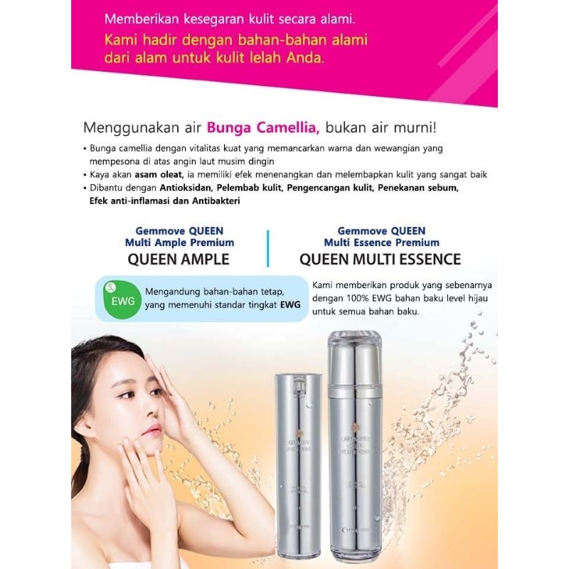 Jual GEMMOVE QUEEN ESSENCE SKIN CARE KOREA 1SET (2PCS) | Shopee Indonesia