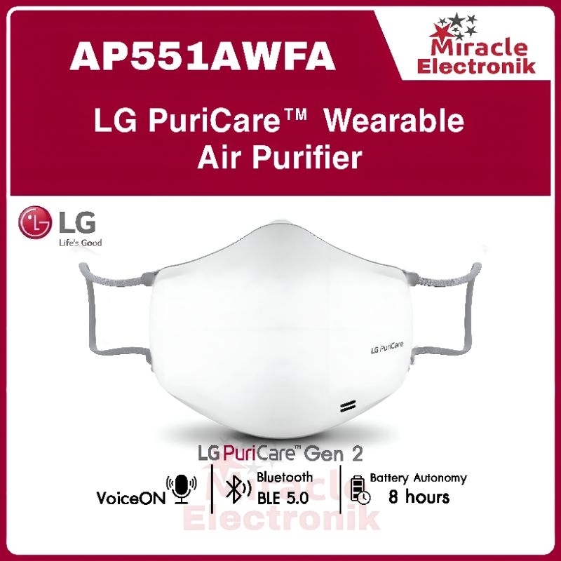 Jual LG PuriCare AP551AWFA, Wearable Air Purifier Gen 2 dengan Hepa