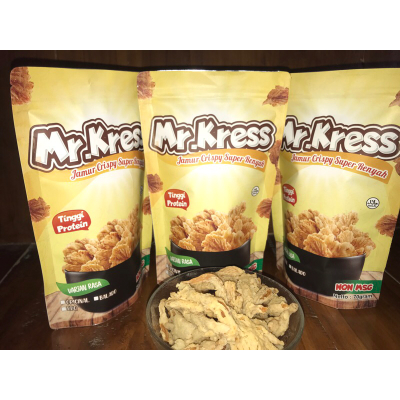 Jual Jamur Crispy Mr Kress Kripik Jamur Tanpa Minyak Kering Jamur