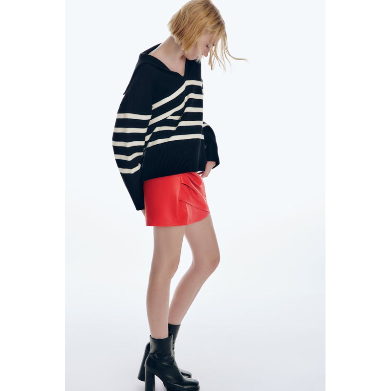 Jual Sweater Knit Z*raa V Neck Striped | Shopee Indonesia