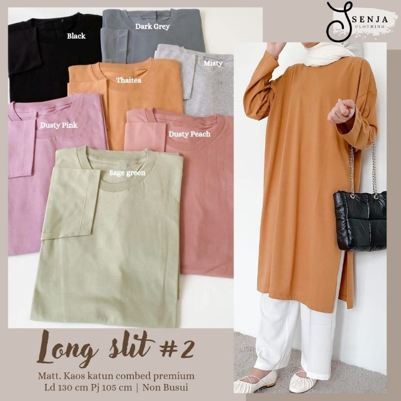 Jual Long Slit 2 Ld 130 Kaos Katun Combed Premium By Senja