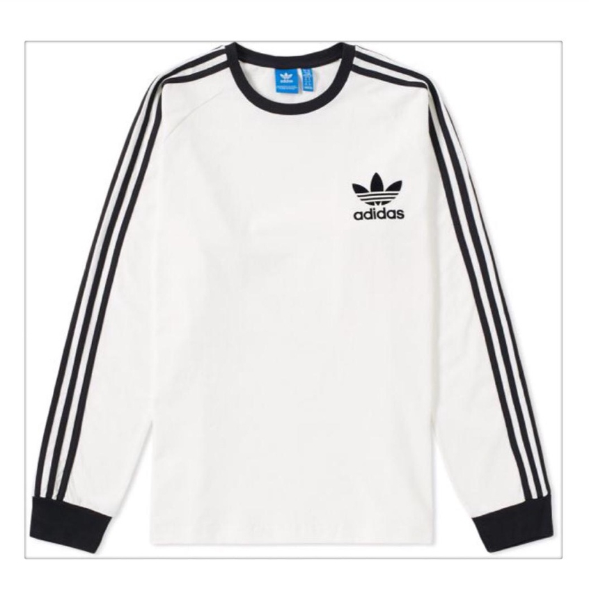 KAOS ADIDAS LENGAN PANJANG STRIPE PUTIH