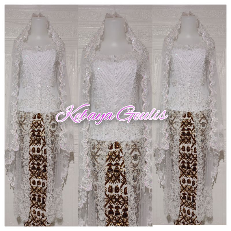 Jual saru set kebaya pesta kebaya akad nikah +rok dan selendang ...