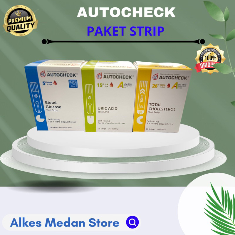 Jual Paket Strip Autocheck Gula Asam Urat Kolesterol Stik Auto