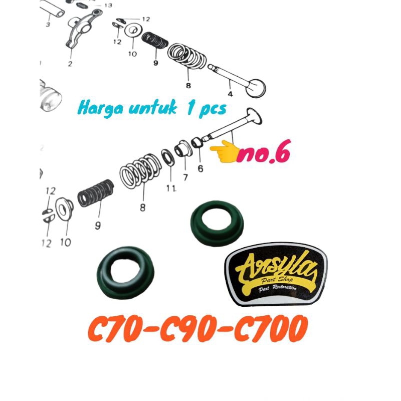 Jual seal sil klep honda c50 c70 c90 supercup c700 c800 S90 s90z 14730 ...