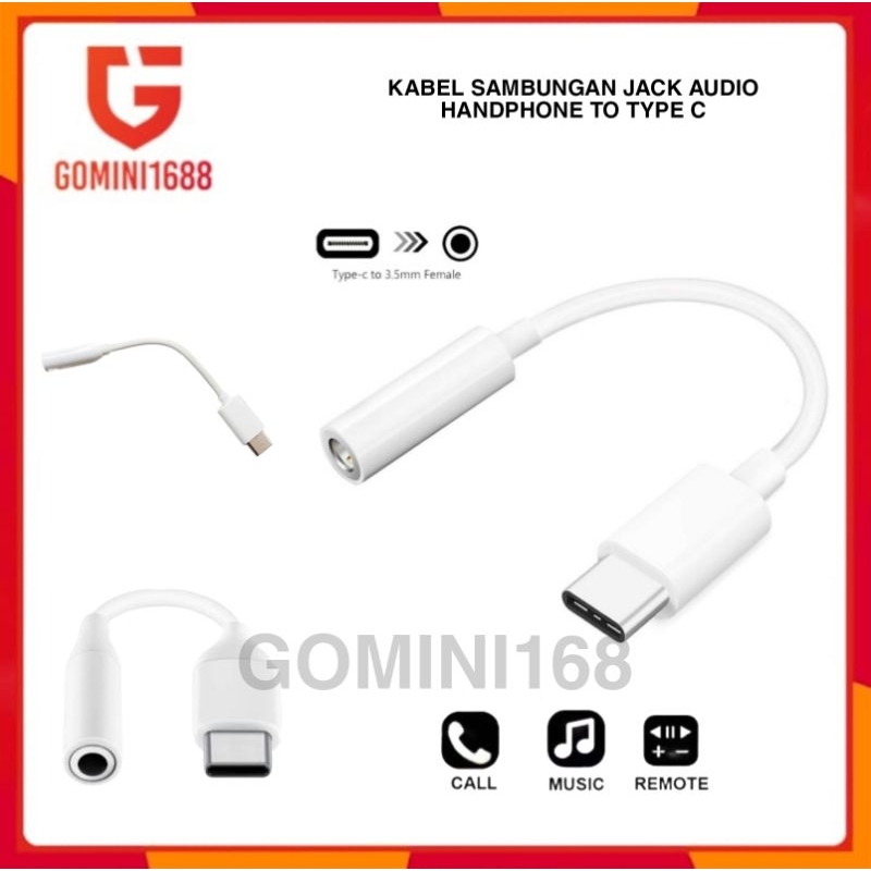 Jual Sambungan Jack audio Hp Headset Konverter Kabel Jack Aux To Type C