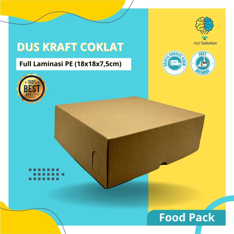 Jual X X Cm Box Catering Dus Craft Kardus Laminasi Kraft Coklat Box Kue Shopee