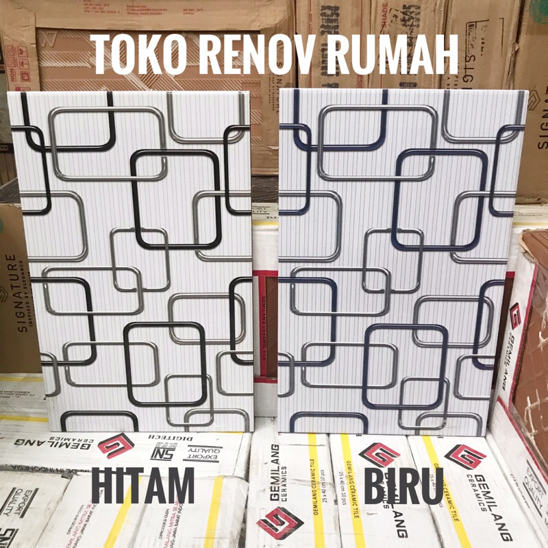 Jual keramik dinding 25x40 hitam putih (glossy)/keramik dinding dapur
