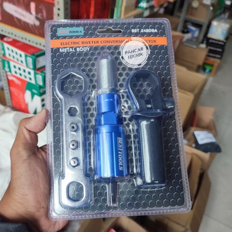 Jual Rivet Gun Adapter Cordless Drill Adaptor Mesin Bor Untuk Paku