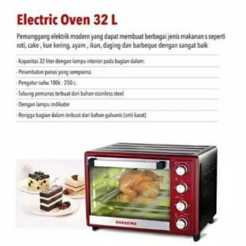 Jual ( GARANSI 1 TAHUN ) HAKASIMA ELECTRIC OVEN 32 LTR ( PROMOO
