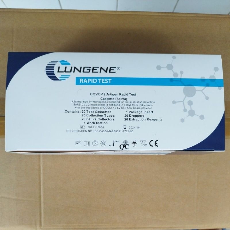 Jual Lungene Saliva Antigen Rapid Test Cara Pakai Air Liur | Shopee ...