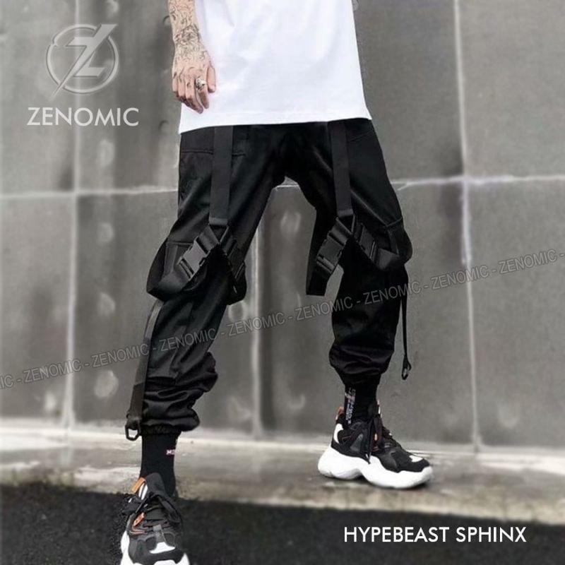 Jual celana Jogger spinx hitam panjang premium slimfit cargo | Shopee ...
