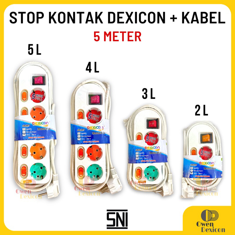 Jual STOP KONTAK KABEL SWITCH 2 3 4 5 LUBANG PANJANG KABEL 1.5M/ 3M/5 M ...