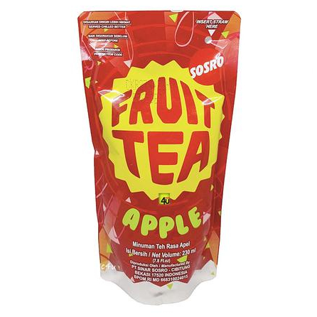 Jual SOSRO FRUIT TEA POUCH KARTON 24 x 230ml APPLE BLACKCURRANT MINUMAN ...
