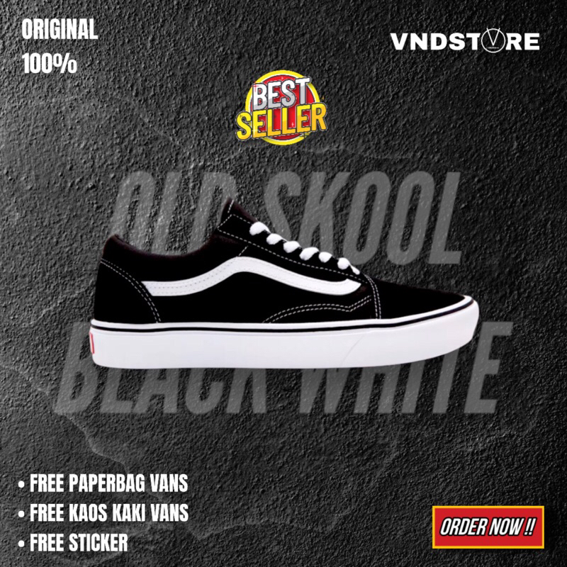 Jual VANS OLD SKOOL CLASSIC BLACK WHITE | BNIB 100% ORIGINAL | Shopee ...