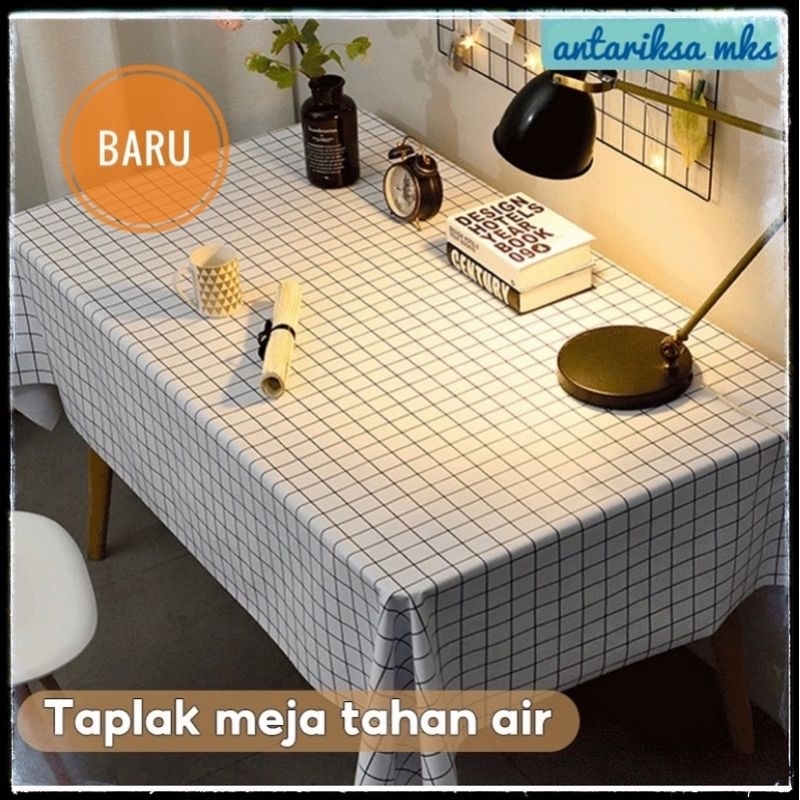 Jual Taplak Meja Anti Air Motif Kotak Bahan Peva 137x90 Cm Meja Shopee Indonesia 4113