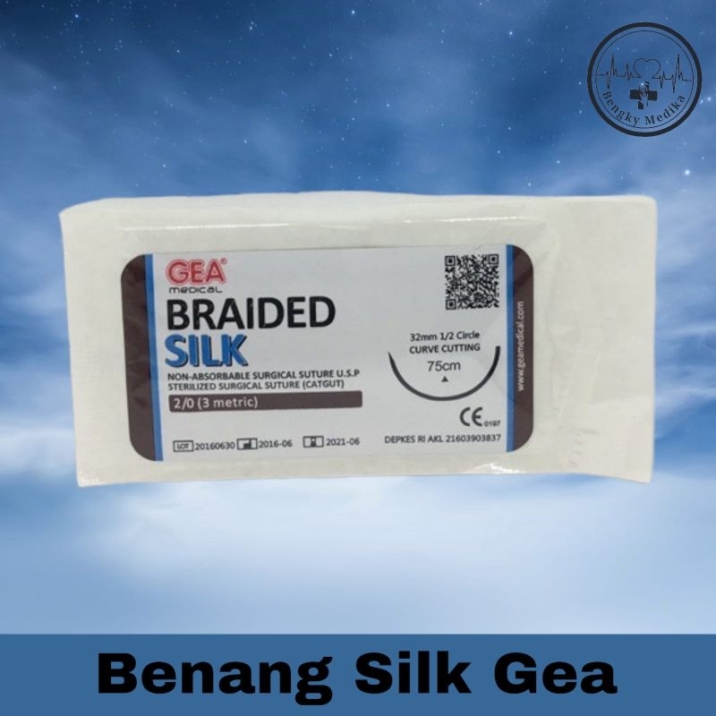 Jual Pcs Benang Operasi Gea Gea Braided Silk Dengan Jarum Shopee