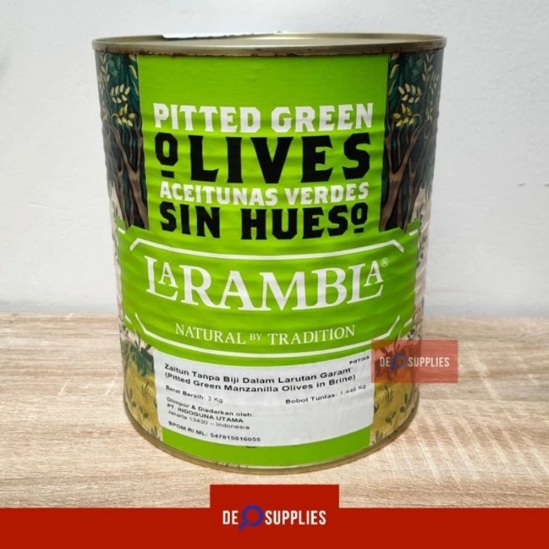 Jual Kimios - La Rambla Pitted Green Manzanilla Olives 3kg - Buah ...