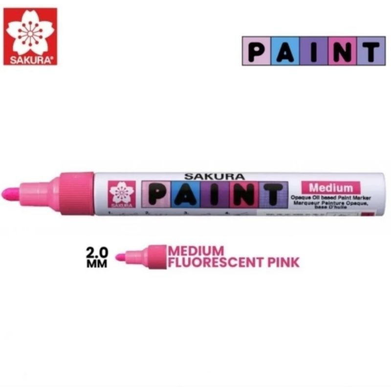 Jual Sakura Oil Based Paint Marker 2.0 mm Fluorescent Pink Shopee