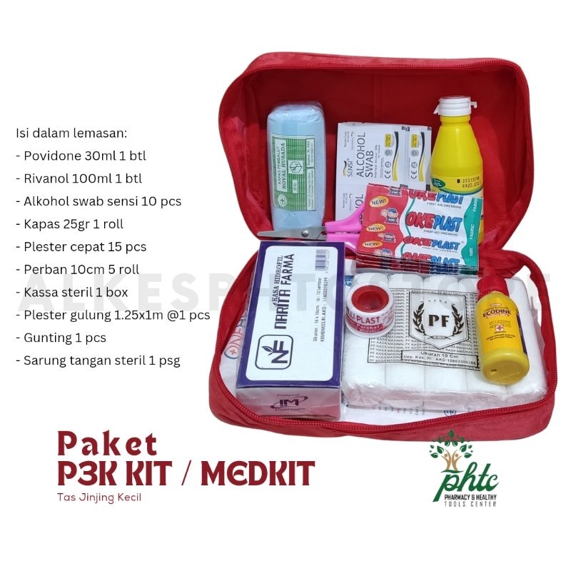 Jual P3K Pouch First Aid Bag Kit l Medkit Travel l Paket P3K Tas Jinjing Kecil + Isi Shopee
