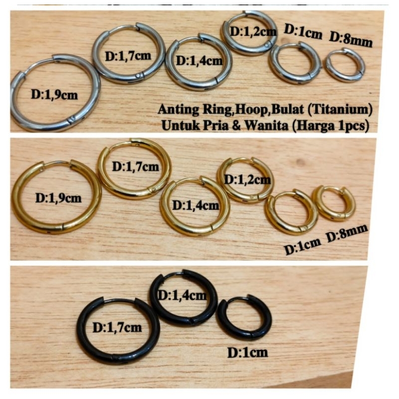 Jual Anting Hoops Bulat Pria Titanium Harga Satuan Shopee Indonesia