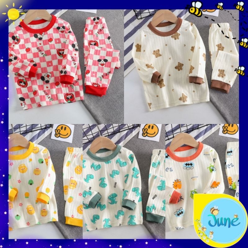 Jual JUNECOLLECTIONS BAJU TIDUR ANAK SETELAN PIYAMA BAYI SET LENGAN ...