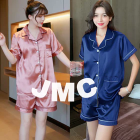 HP Baju Tidur Pendek Satin Ld 104 110 120 130 140 Piyama Saten Standar Jumbo Super Jumbo Bigsize