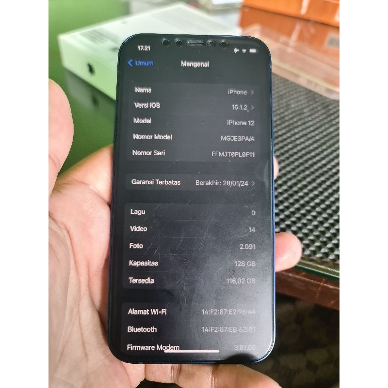 Jual Iphone 12 128 gb ibox resmi bh 100% 1 minggu pemakaian | Shopee