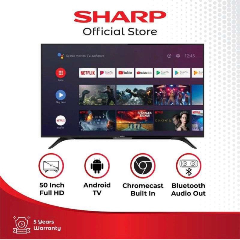 Jual SHARP 2TC50BG1i AQUOS Smart LED TV FHD Android [50 Inch] Shopee
