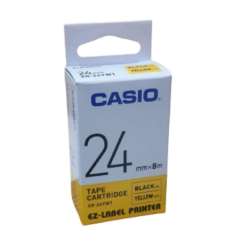 Jual EZ Label Tape Printer CASIO 24mm XR-24YW1 Black On Yellow Original ...