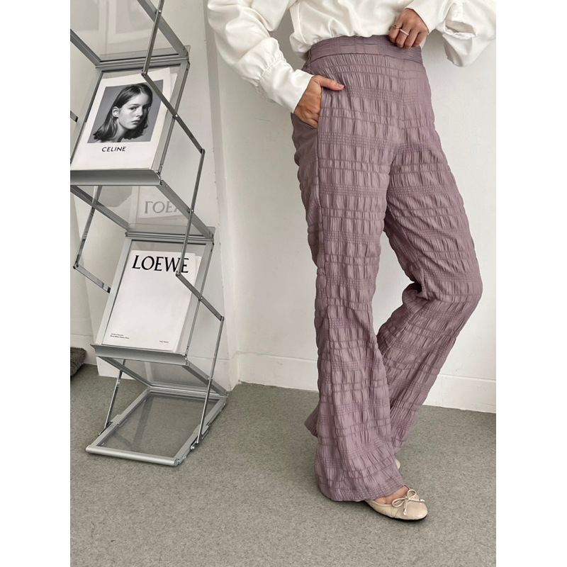 Retro Orange Sophisticated Crinkle Pants Set : S/M. main image 0
