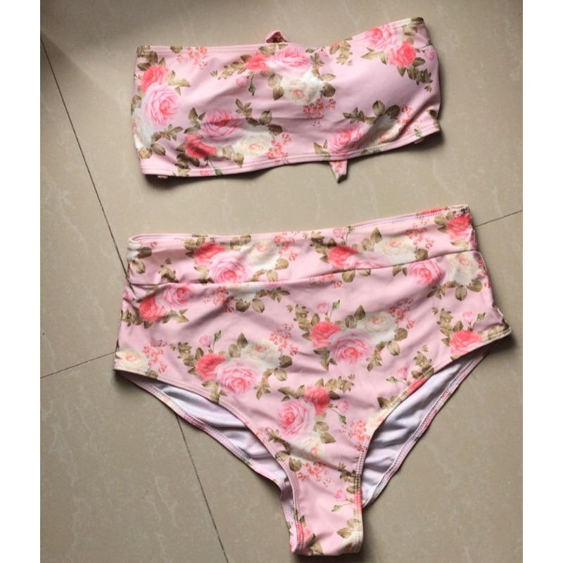 Jual bikini set baby pink flower Shopee Indonesia