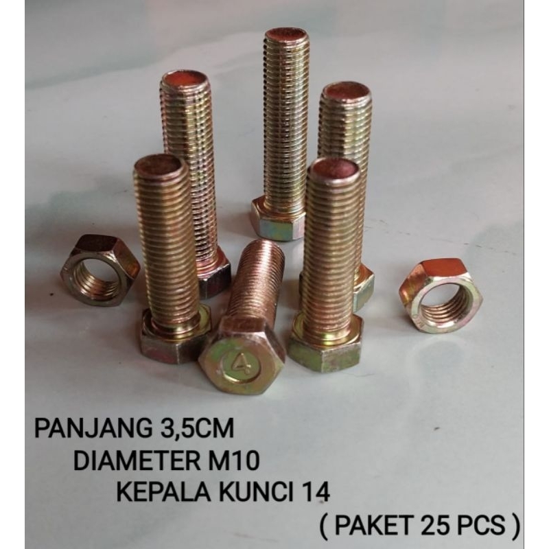 Jual MUR BAUT M X MM CM KUNCI PAKET PCS Shopee Indonesia