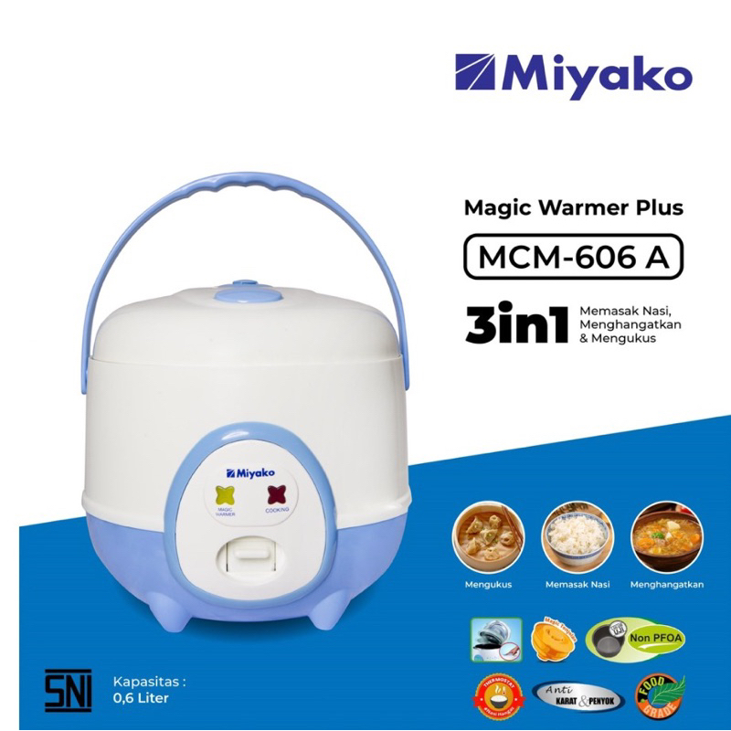 Jual Magic Com / Rice Cooker Mini Kecil Miyako 0,6 Liter MCM 606A ...