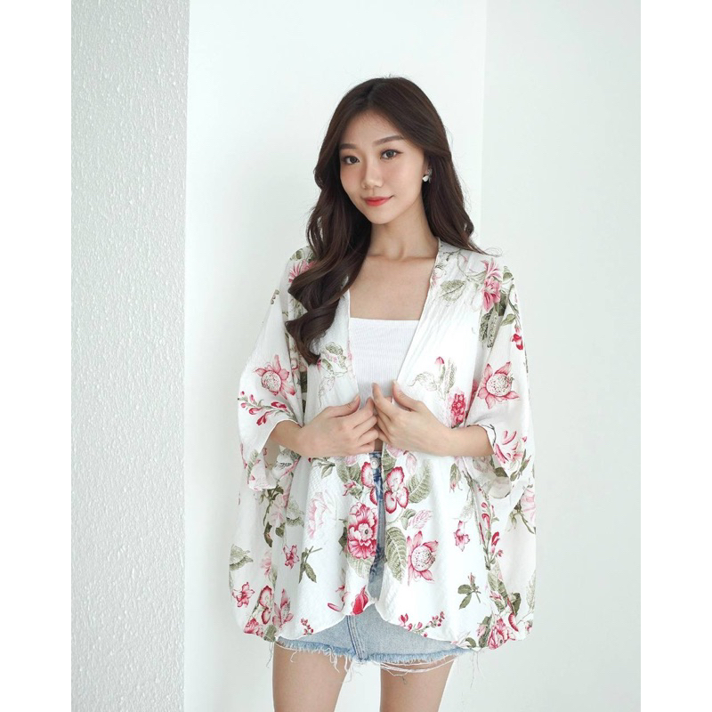 Jual COTTONBELLS JAKET CASUAL WANITA RESYA FLORAL PLAID OUTER XK J