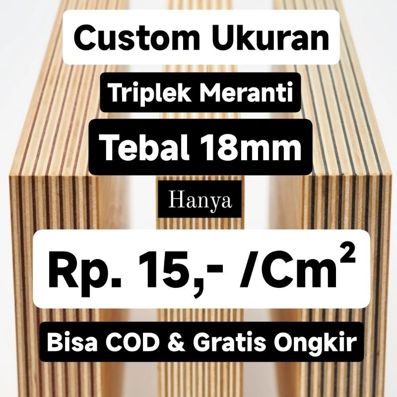 Jual triplek custom 18mm plywood multiplek meranti halus | Shopee Indonesia