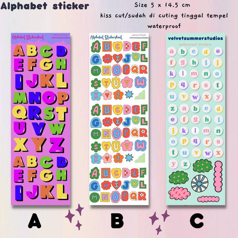 Jual STICKER ALPHABET / sticker journal / stiker alfabet | Shopee Indonesia