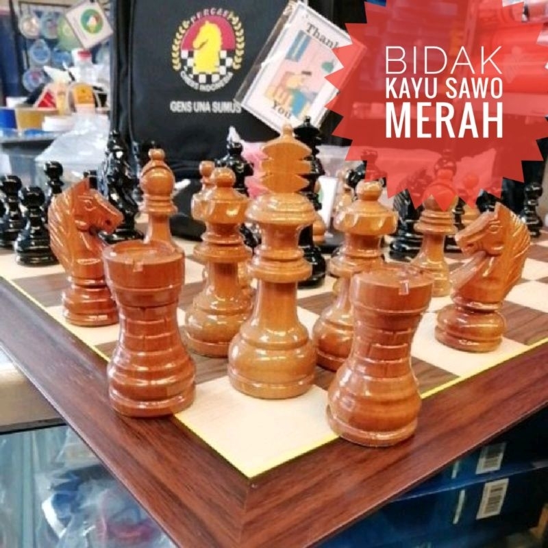 Jual Papan Catur Set Bidak Buah Catur Kayu Standar PERCASI Varian ...