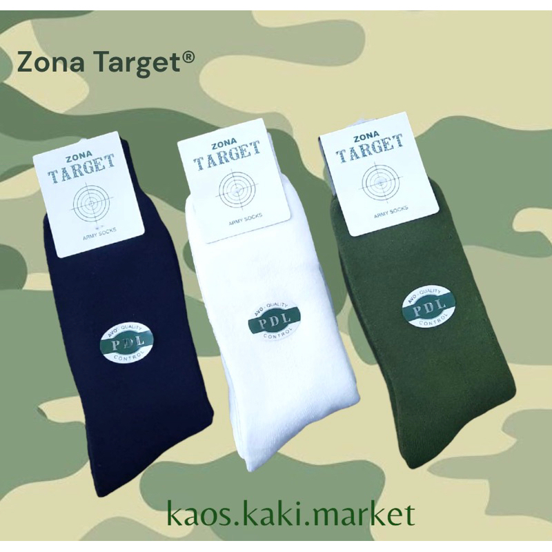 Jual Kaos Kaki Pdl Tebal Army Zona Target Kaos Kaki Tni Polos Pasang Shopee Indonesia