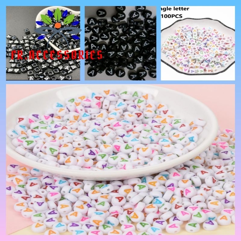 Jual (100PCS)MANIK - MANIK HURUF KHUSUS A, Dan MANIK HURUF VOCAL AIUEO ...